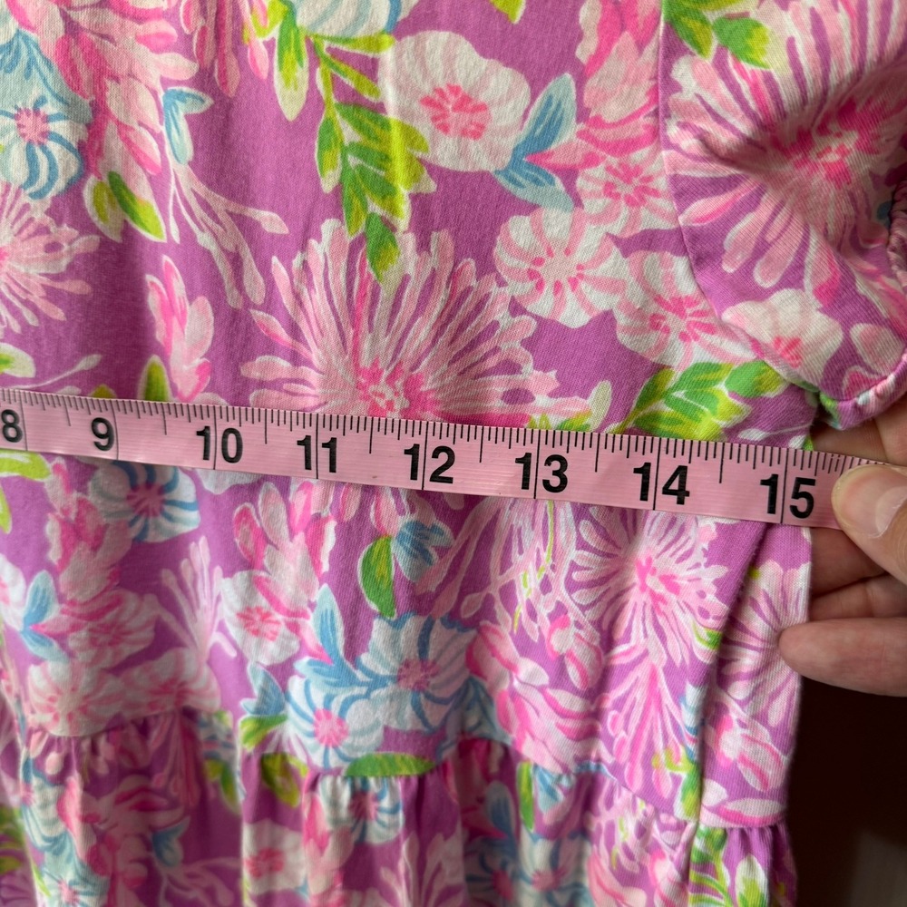 Lilly Pulitzer Jodee Dress Amethyst Moms the Word XS Flare Tiered Swing Dress - Picture 5 of 6